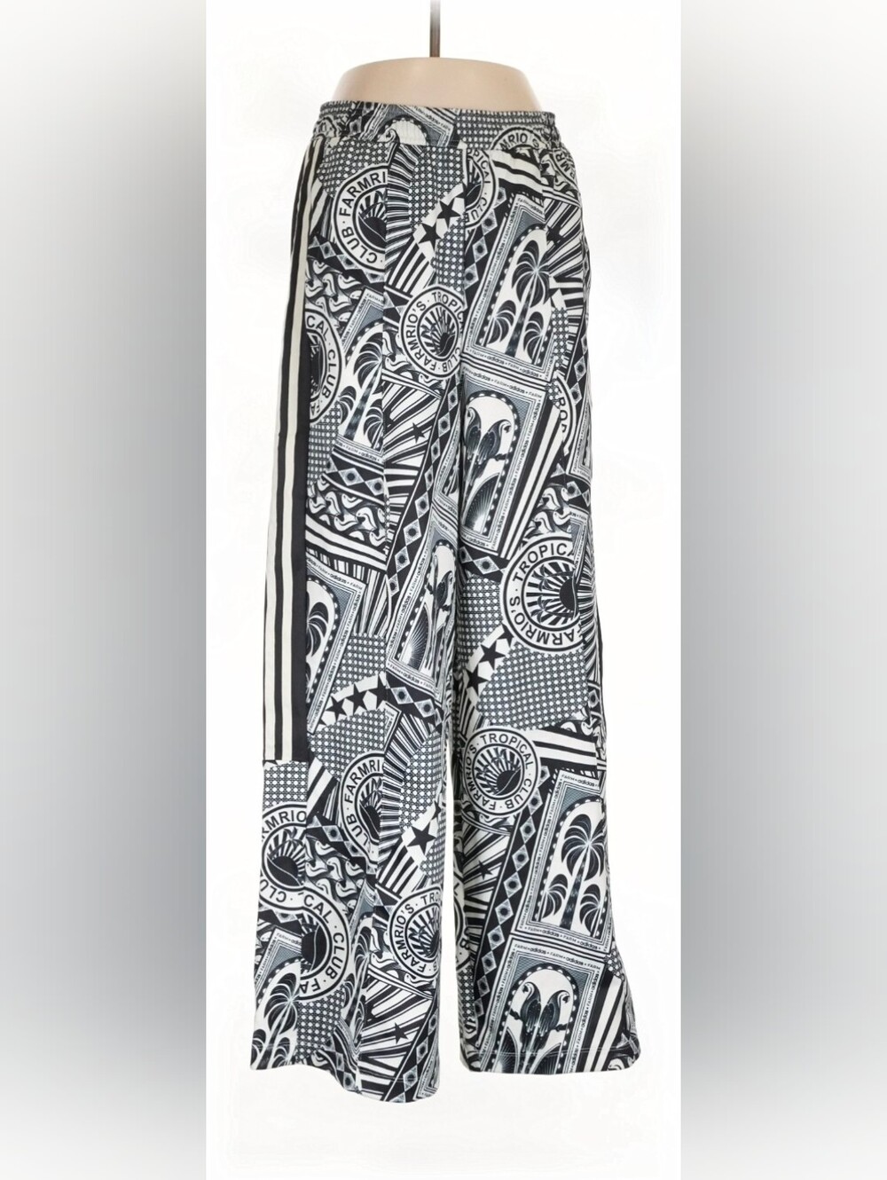 FARM Rio X Adidas Black & White Graphic Joggers